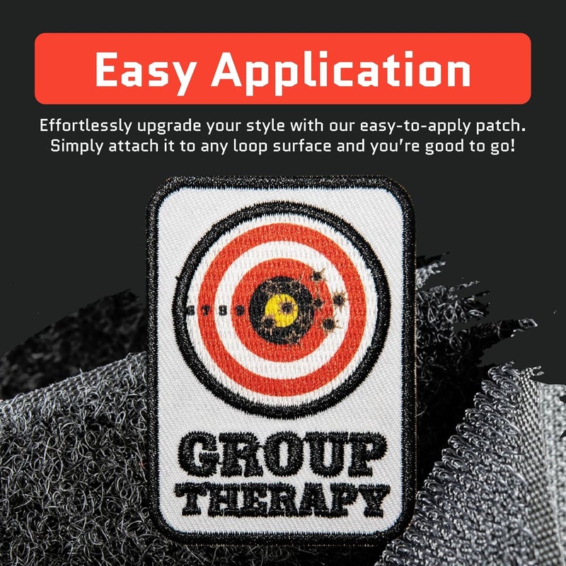 Jestik Group Therapy Embroidery Patch - Funny Embroidered Patches, Military Tactical Morale Patch with Hook and Loop Fastener, Cute Patches for Backpacks, Jeans, Jackets, Vests, Hats & More - Image 3